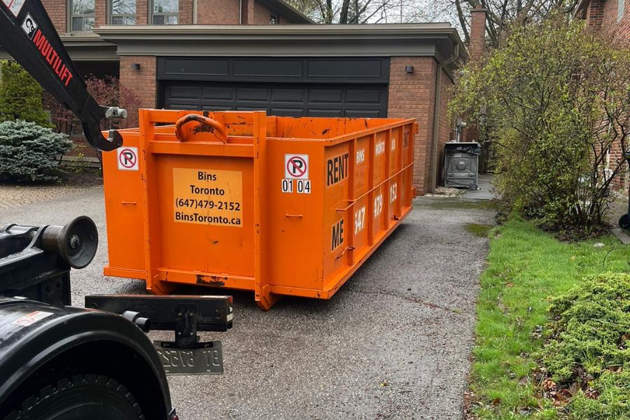 winter dumpster placement ice driveway