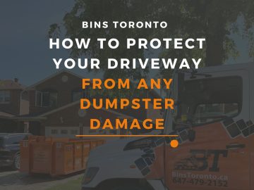 safe dumpster placement on concrete driveway