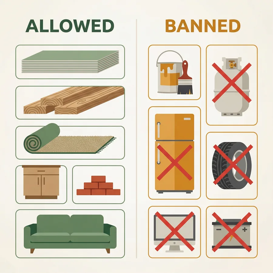 what can go in dumpster bin Toronto infographic