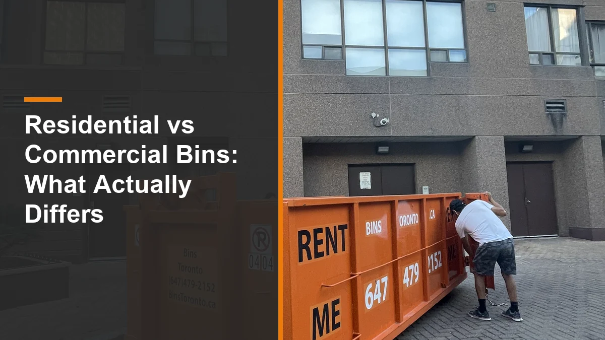 Bins Toronto bin at a Toronto building site illustrating commercial bin use
