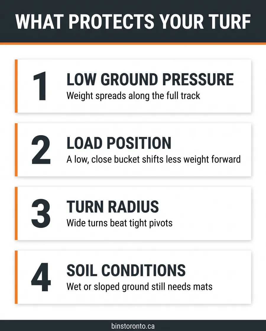 MT100 track loader turf weight distribution diagram