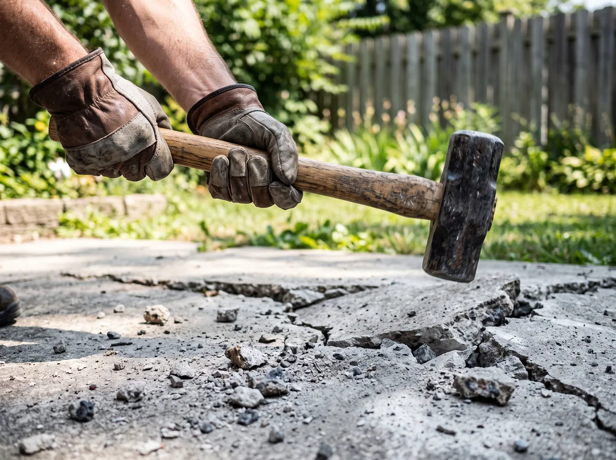 tearing out concrete patio